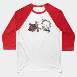 WEIRD MEDIEVAL BESTIARY WAR Between Snails and Killer Rabbit Riding Lion Baseball T-Shirt